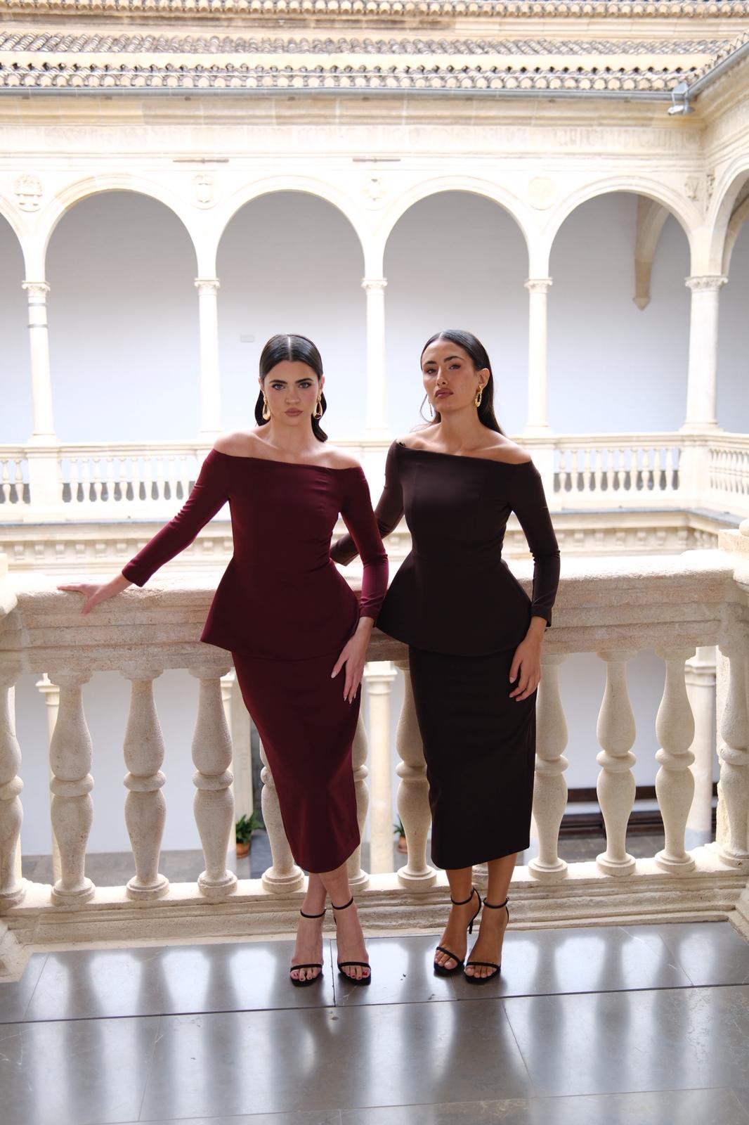 Conjunto Elvira manga - Granate