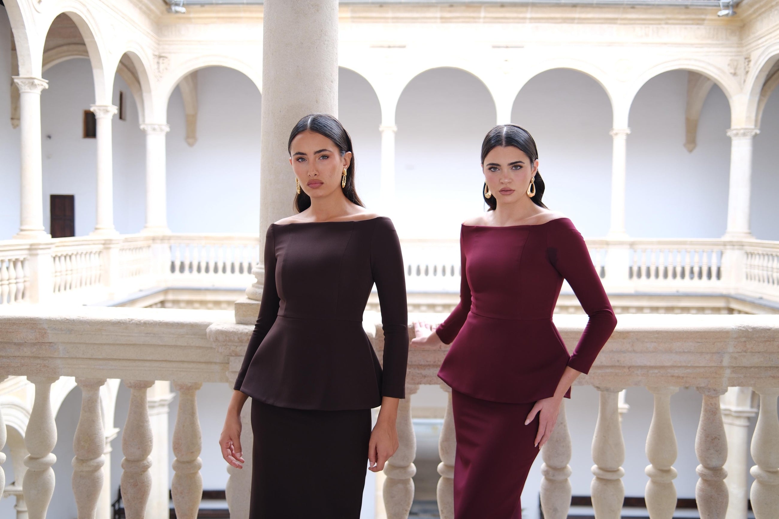 Conjunto Elvira manga - Granate