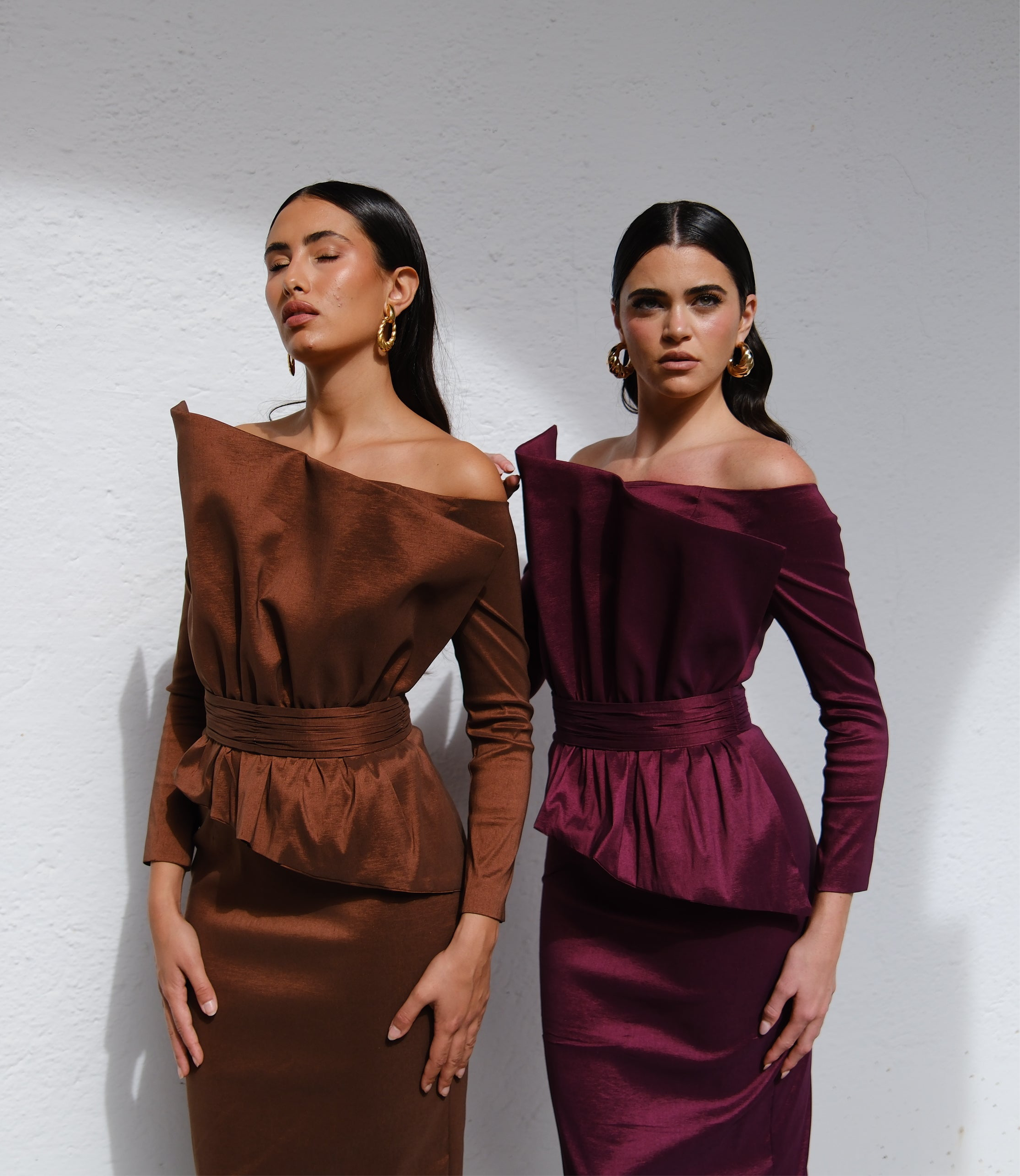 Vestido Elisa midi - Marrón