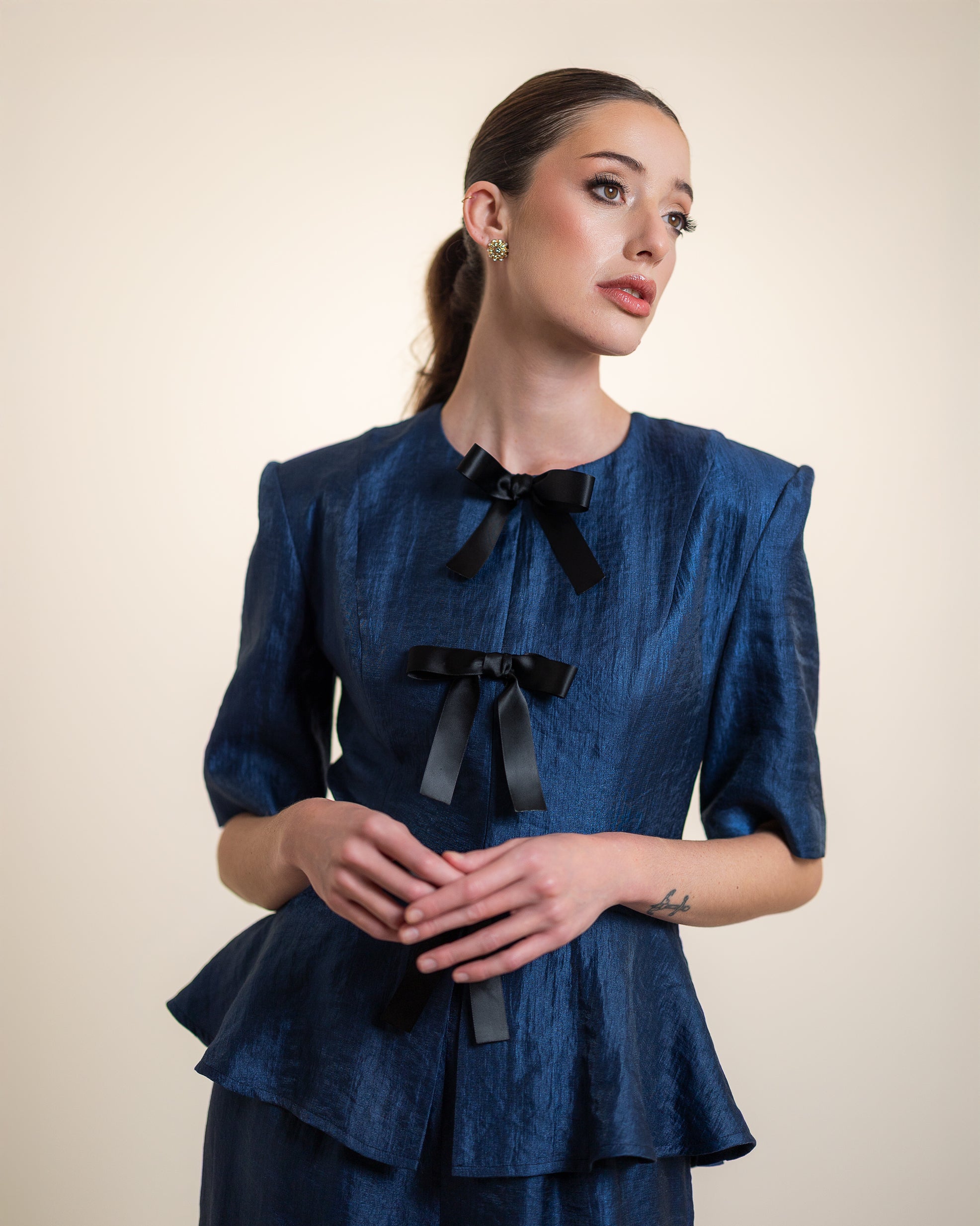 Conjunto Carmina - Azul marino lazos