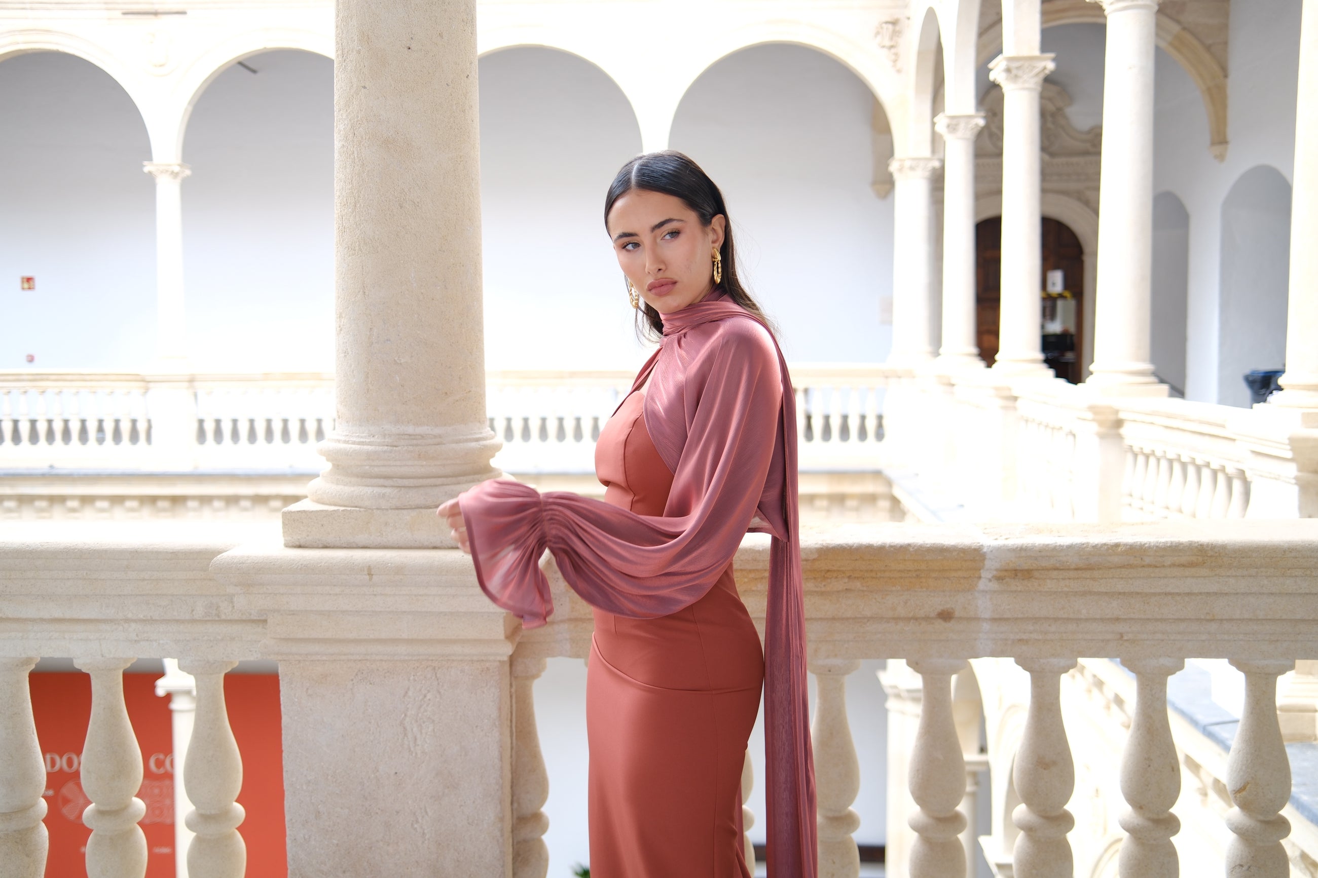 Vestido Val midi - Teja