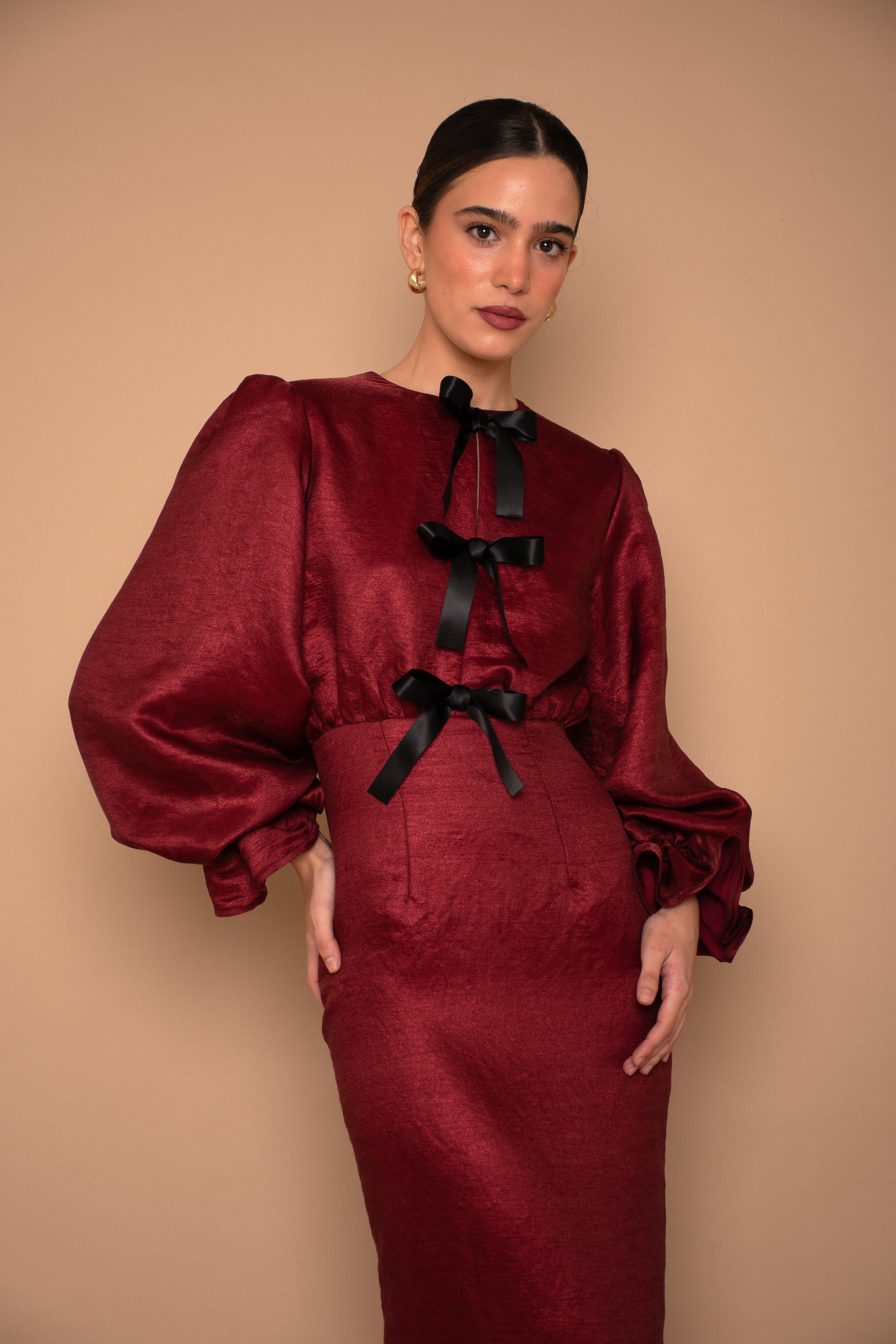 Vestido Ginebra Midi - Berenjena