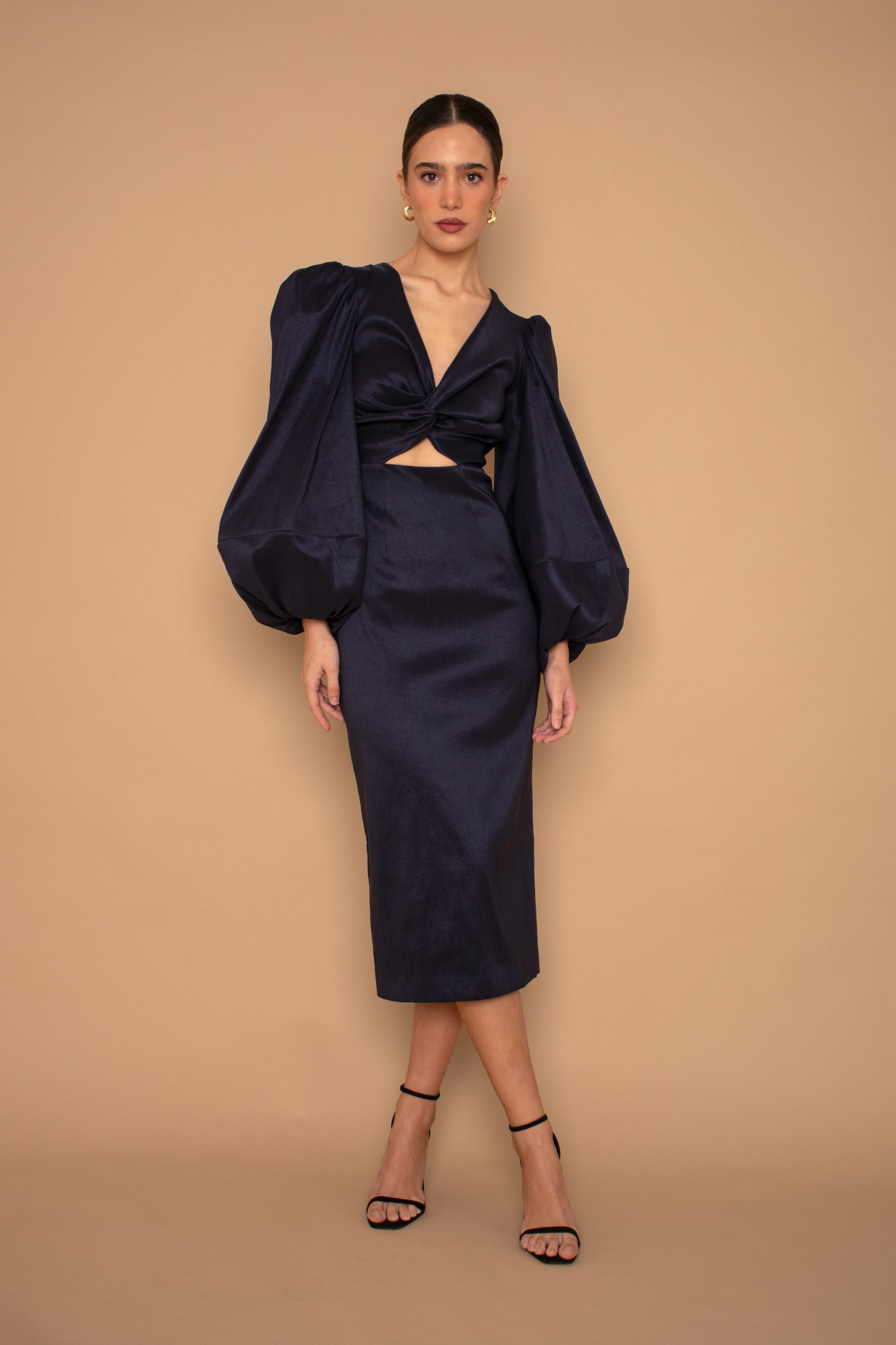 Vestido Isabela Midi - Azul Marino