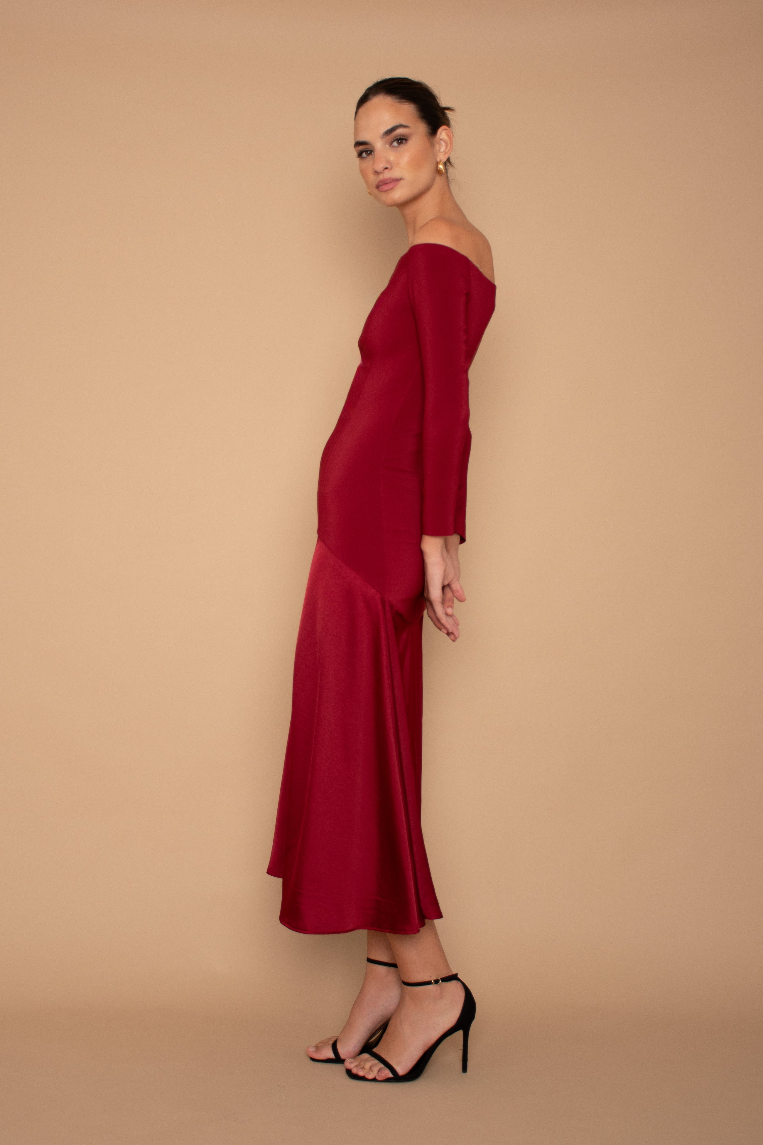 Vestido Berta Midi - Granate