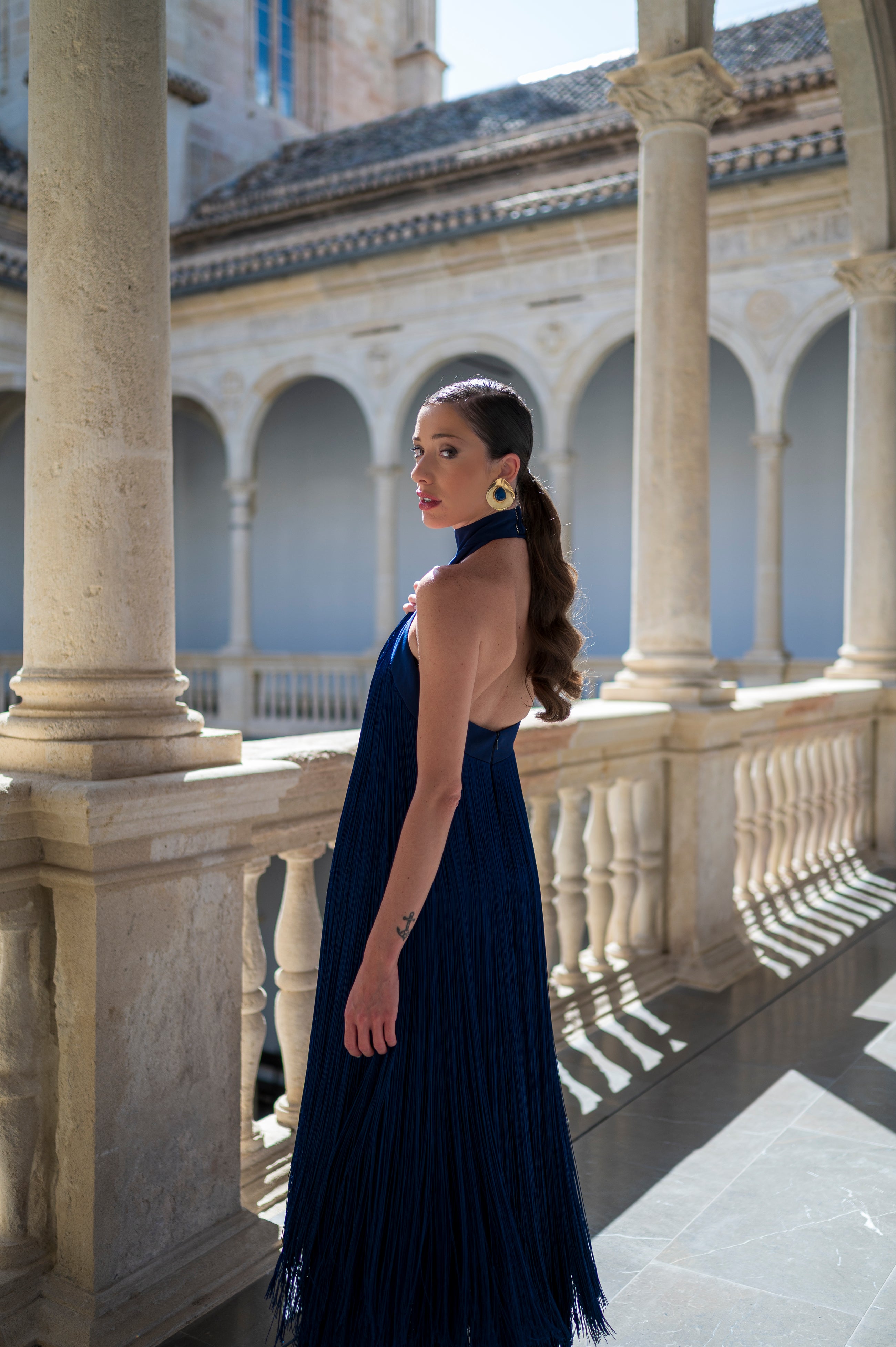 Vestido Salomé Largo - Azul Marino