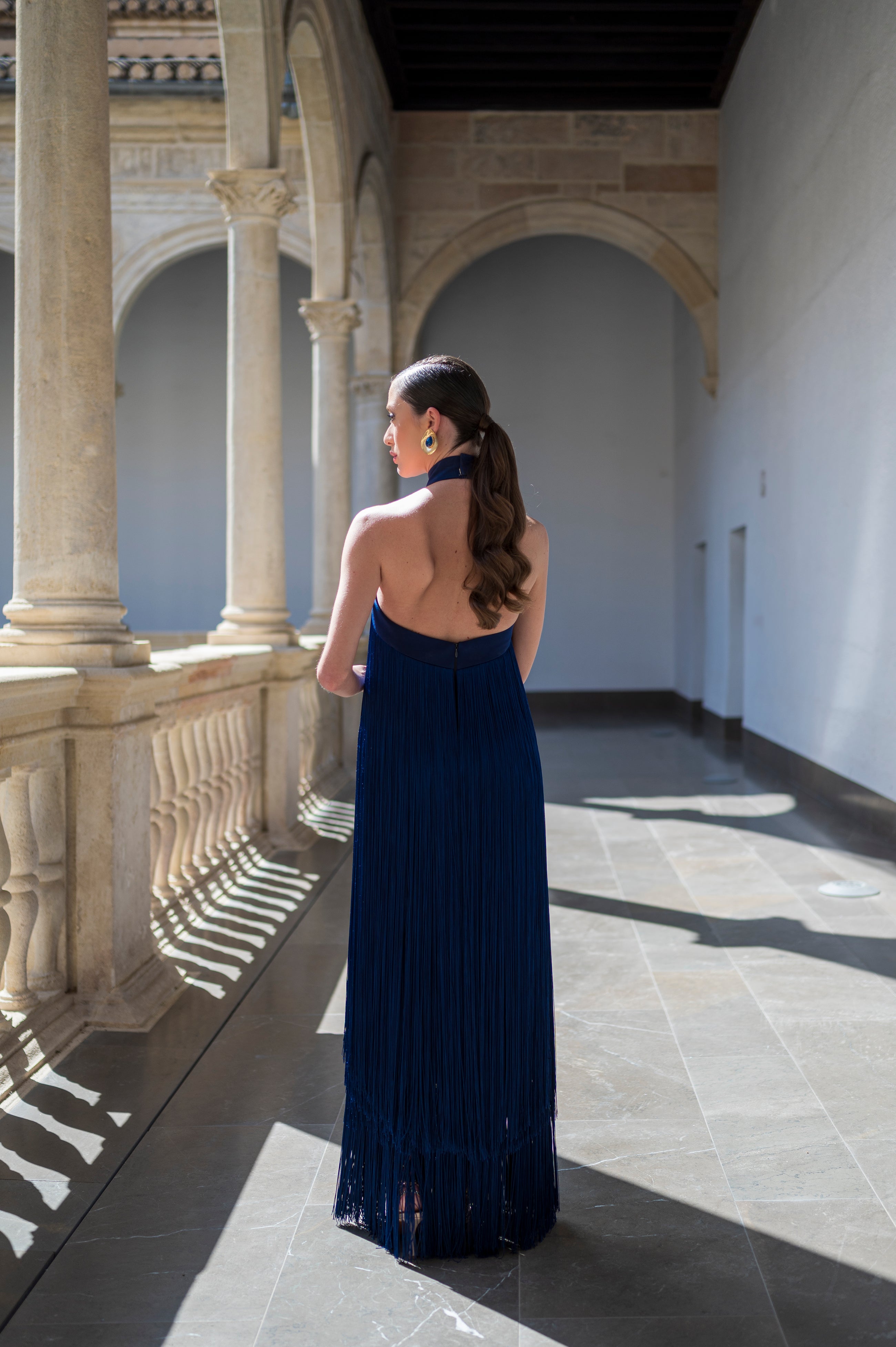 Vestido Salomé Largo - Azul Marino