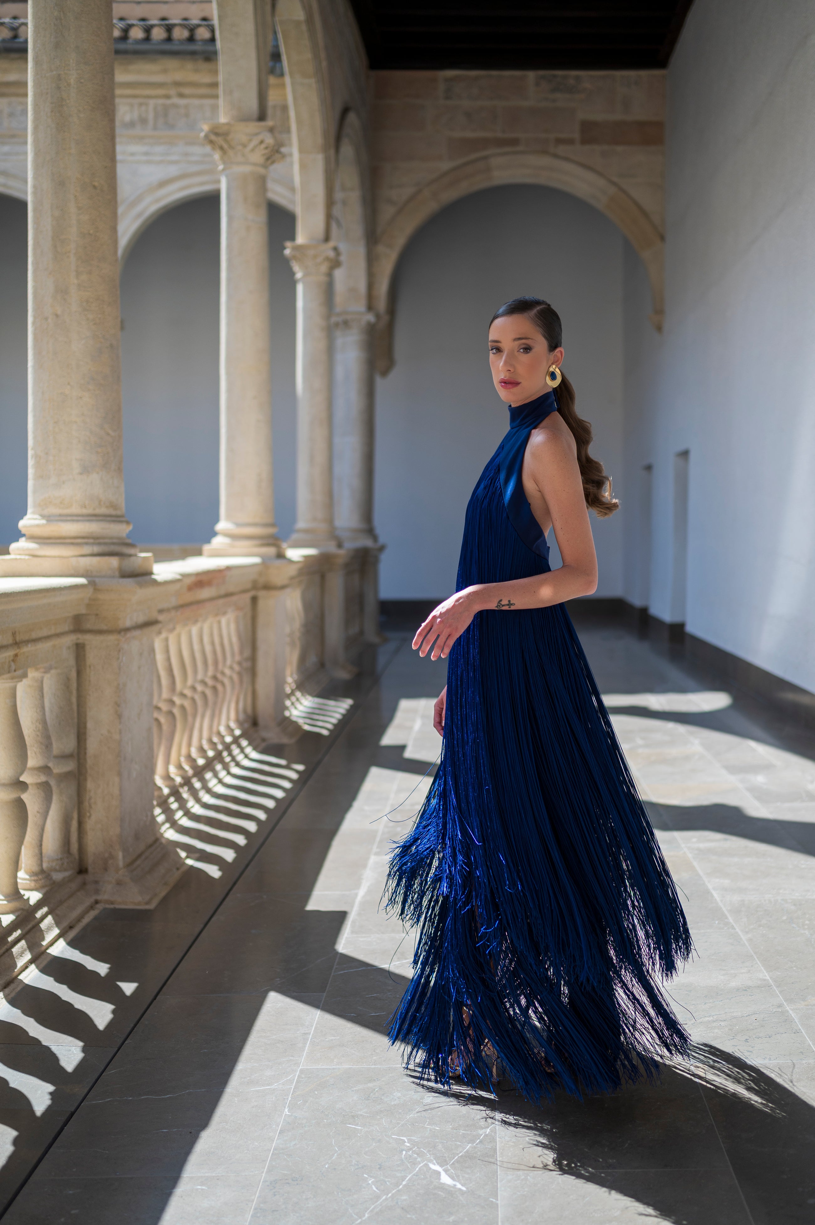 Vestido Salomé Largo - Azul Marino