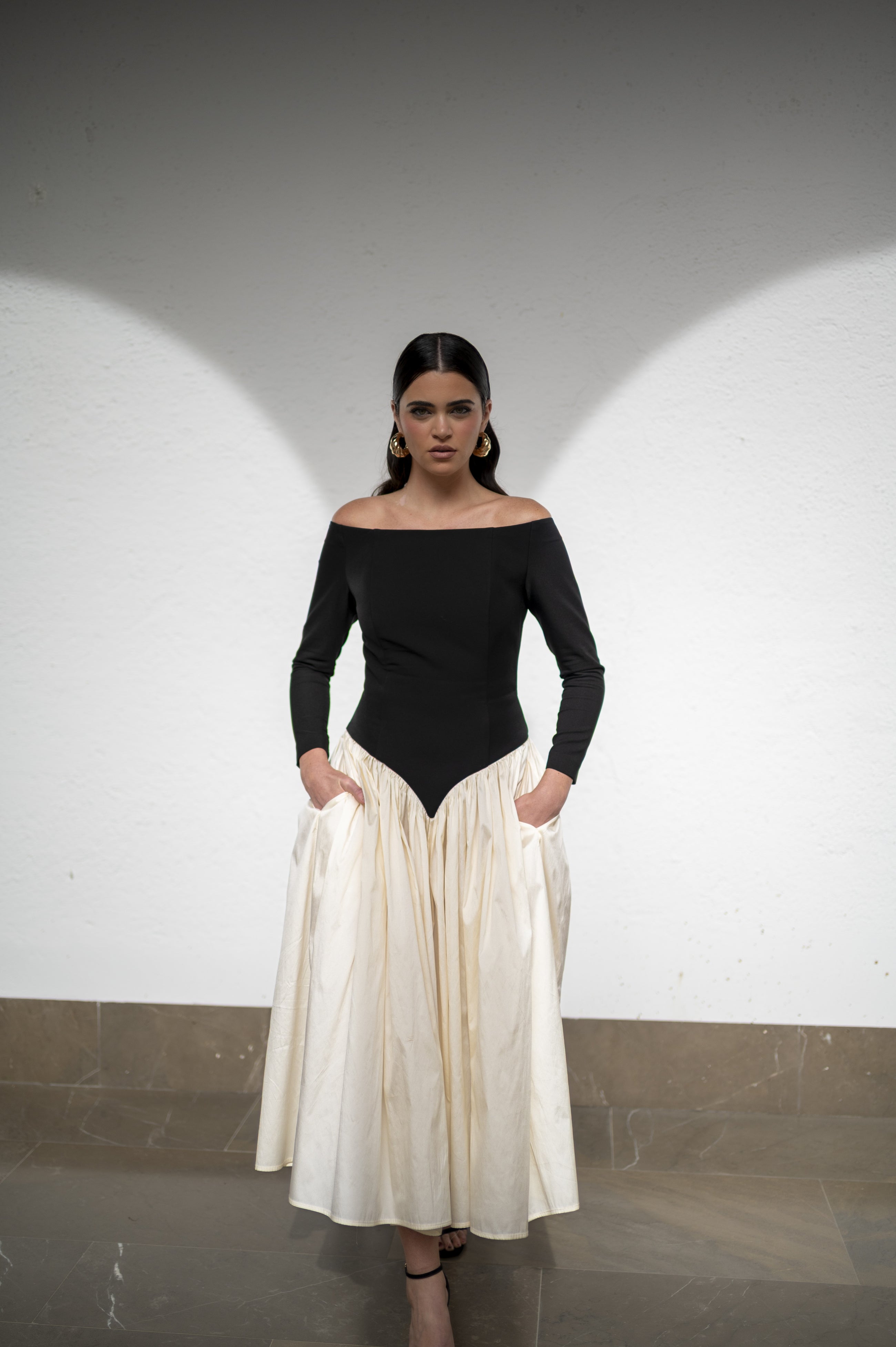 Vestido Melisa manga - Negro