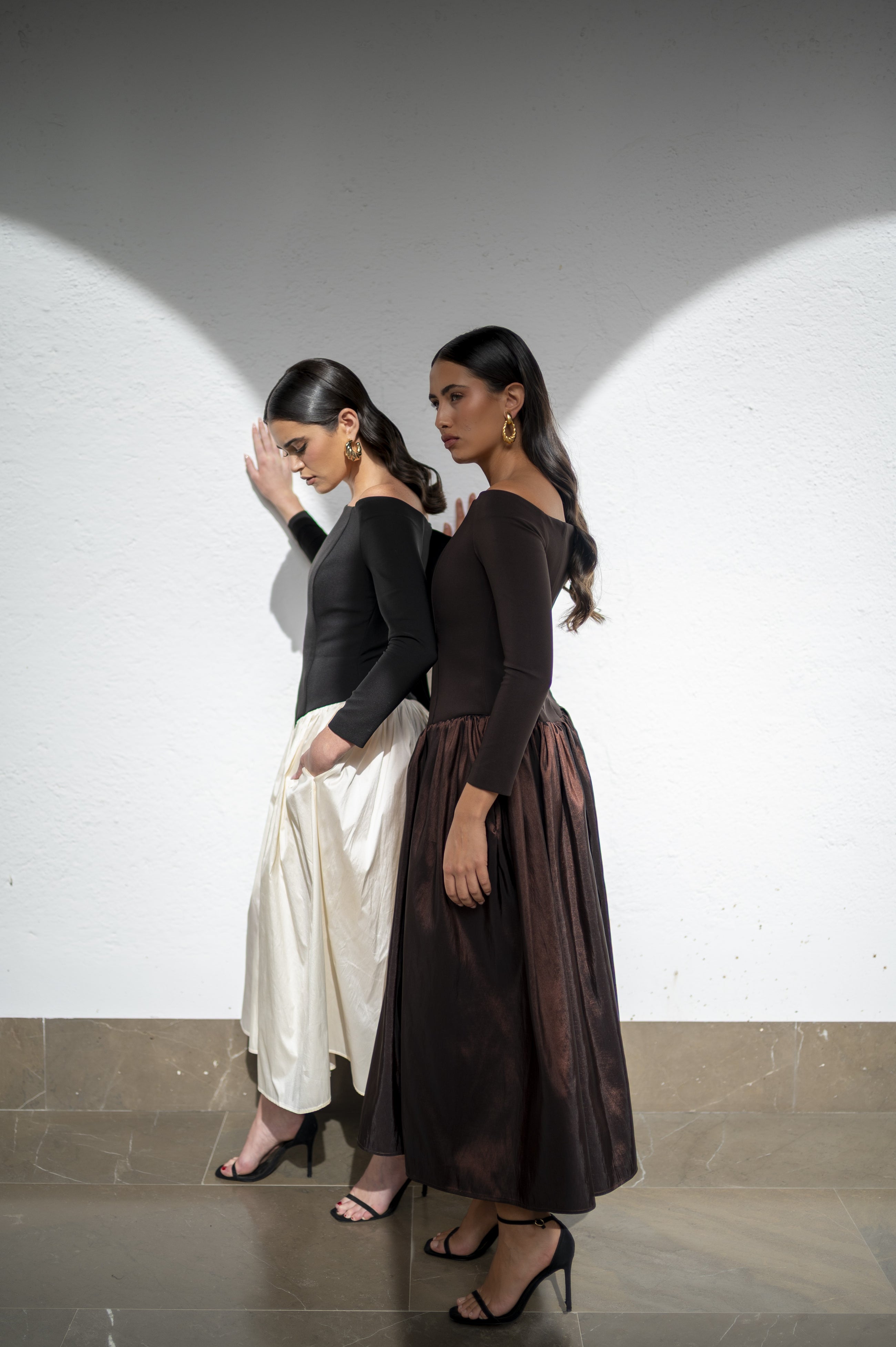 Vestido Melisa manga - Marrón