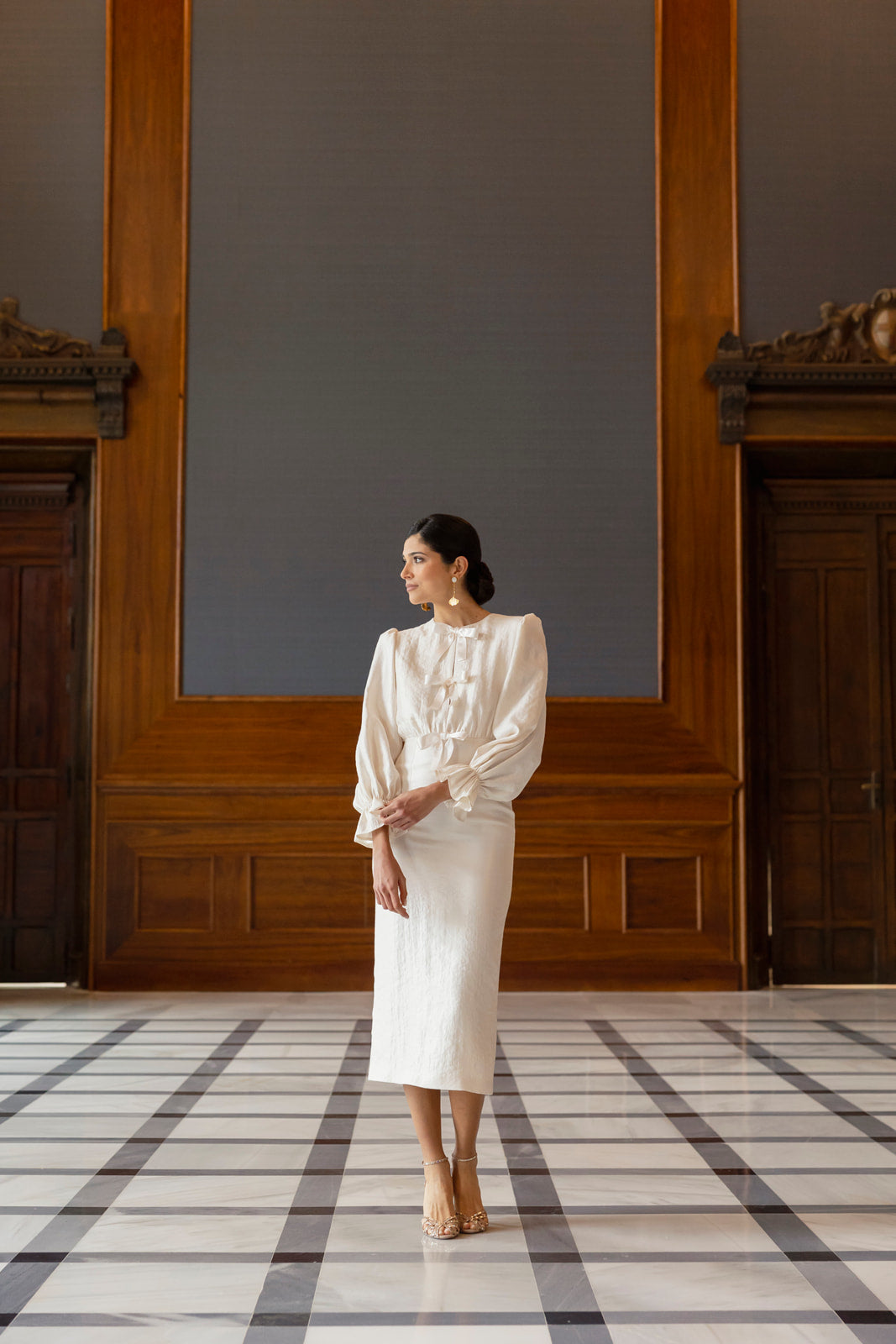 Vestido Ginebra Midi - Crema