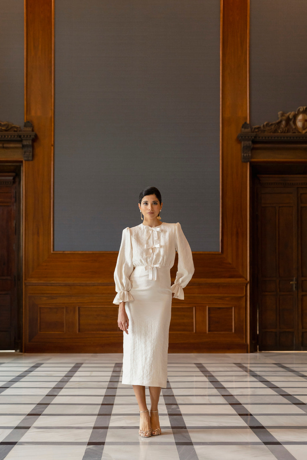 Vestido Ginebra Midi - Crema