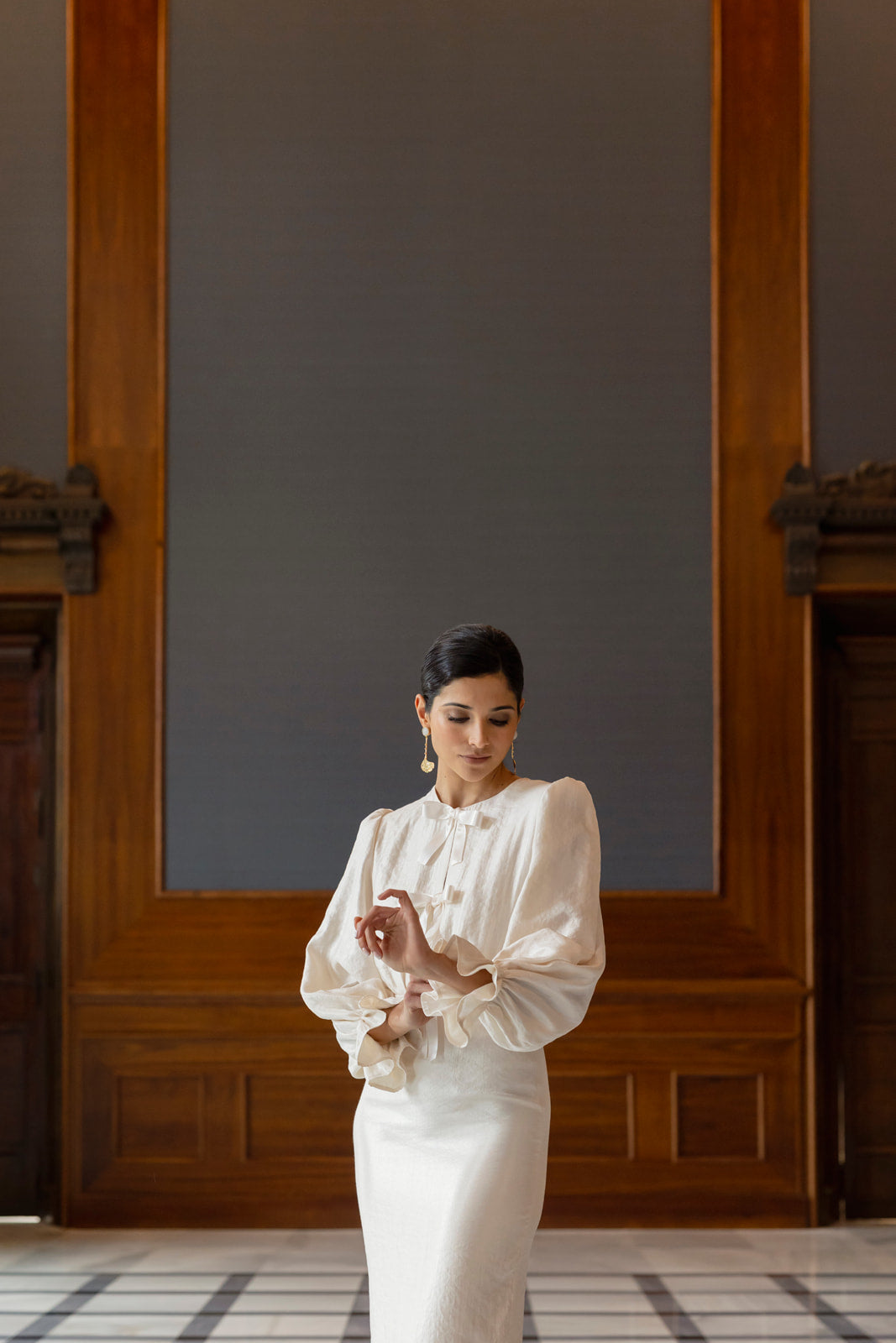 Vestido Ginebra Midi - Crema