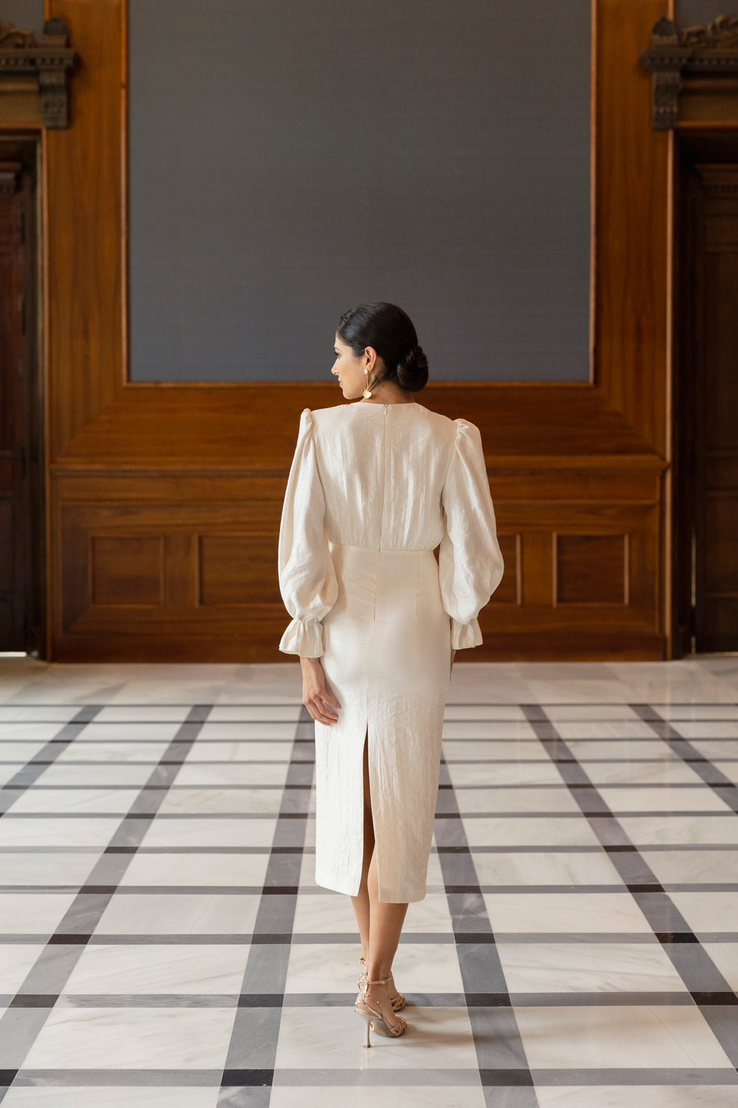 Vestido Ginebra Midi - Crema