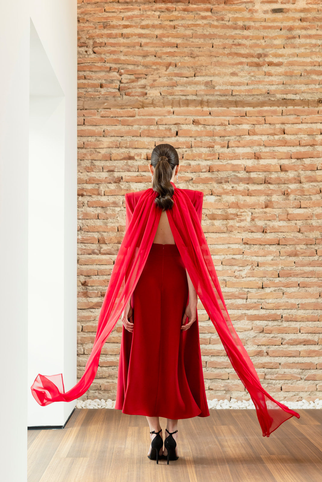 Vestido Violeta Midi - Rojo