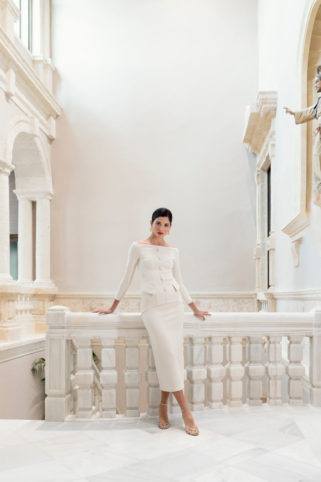 Falda Bruneta Midi - crema