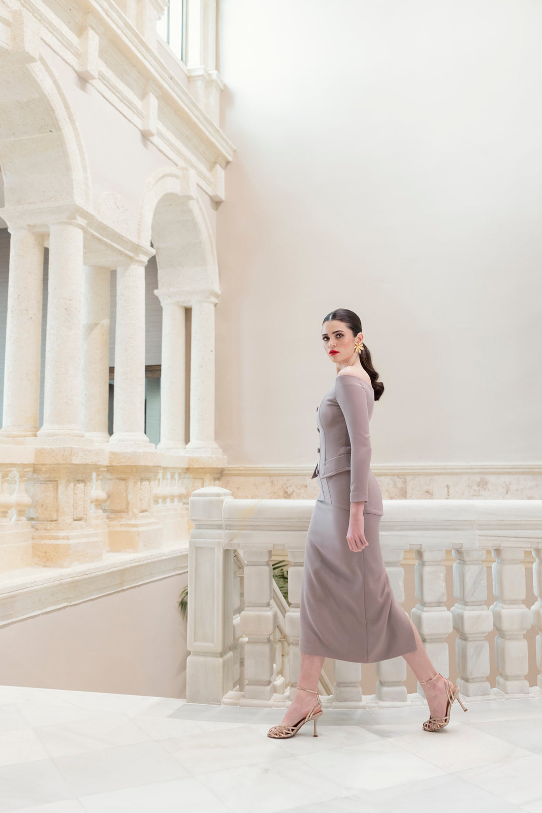 Falda Bruneta Midi - Topo