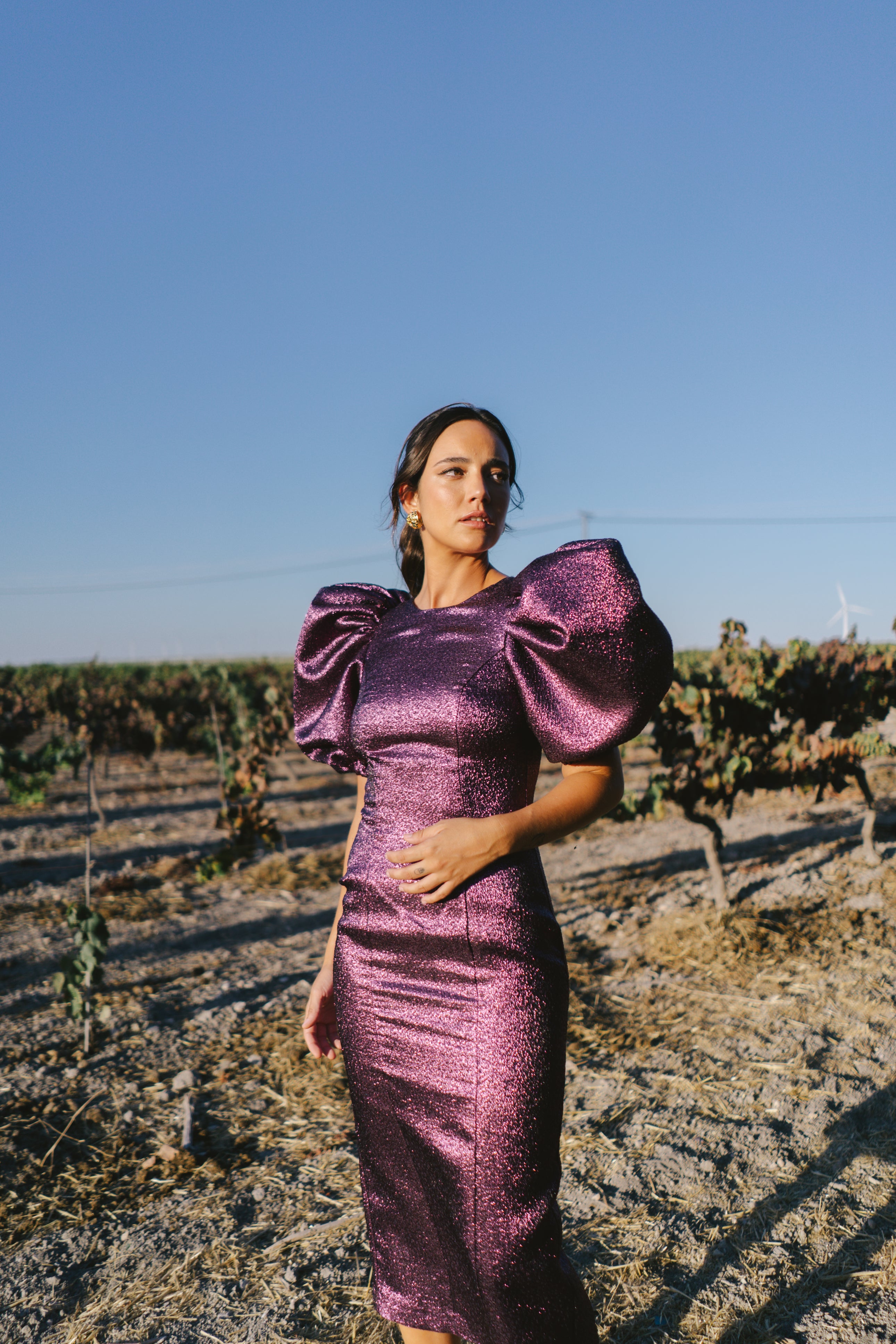 Vestido Julieta Midi - Berenjena