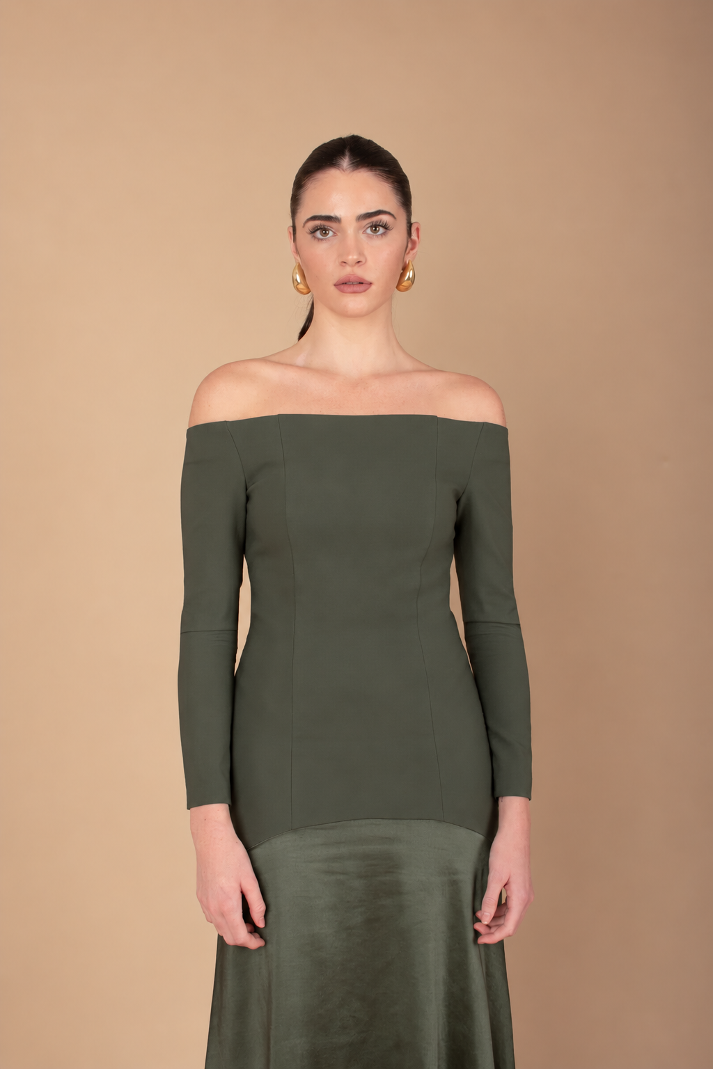 Vestido Berta Midi - verde caqui