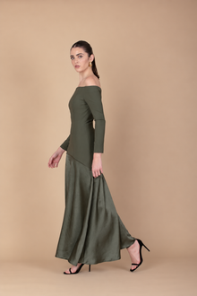 Vestido Berta Midi - verde caqui