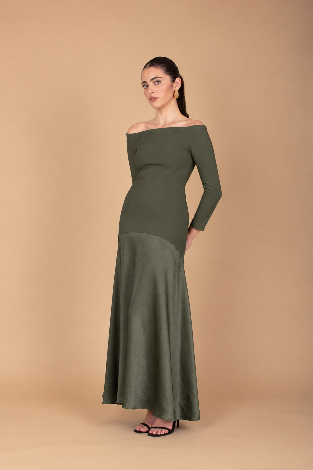 Vestido Berta Midi - verde caqui