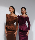 Vestido Elisa midi - Berenjena