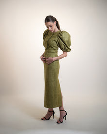 Vestido Tea - manga abullonada