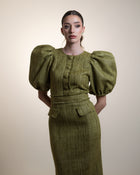 Vestido Tea - manga abullonada