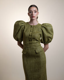 Vestido Tea - manga abullonada