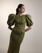 Vestido Tea - manga abullonada