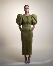 Vestido Tea - manga abullonada