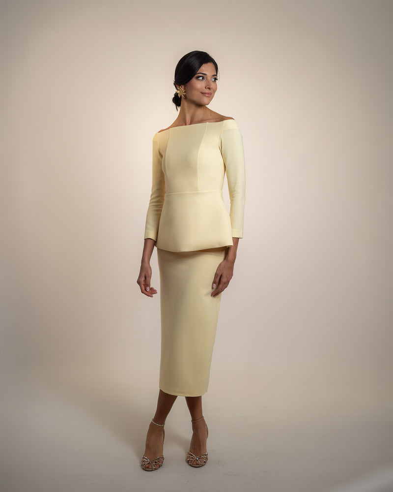 Conjunto Elvira manga - mantequilla