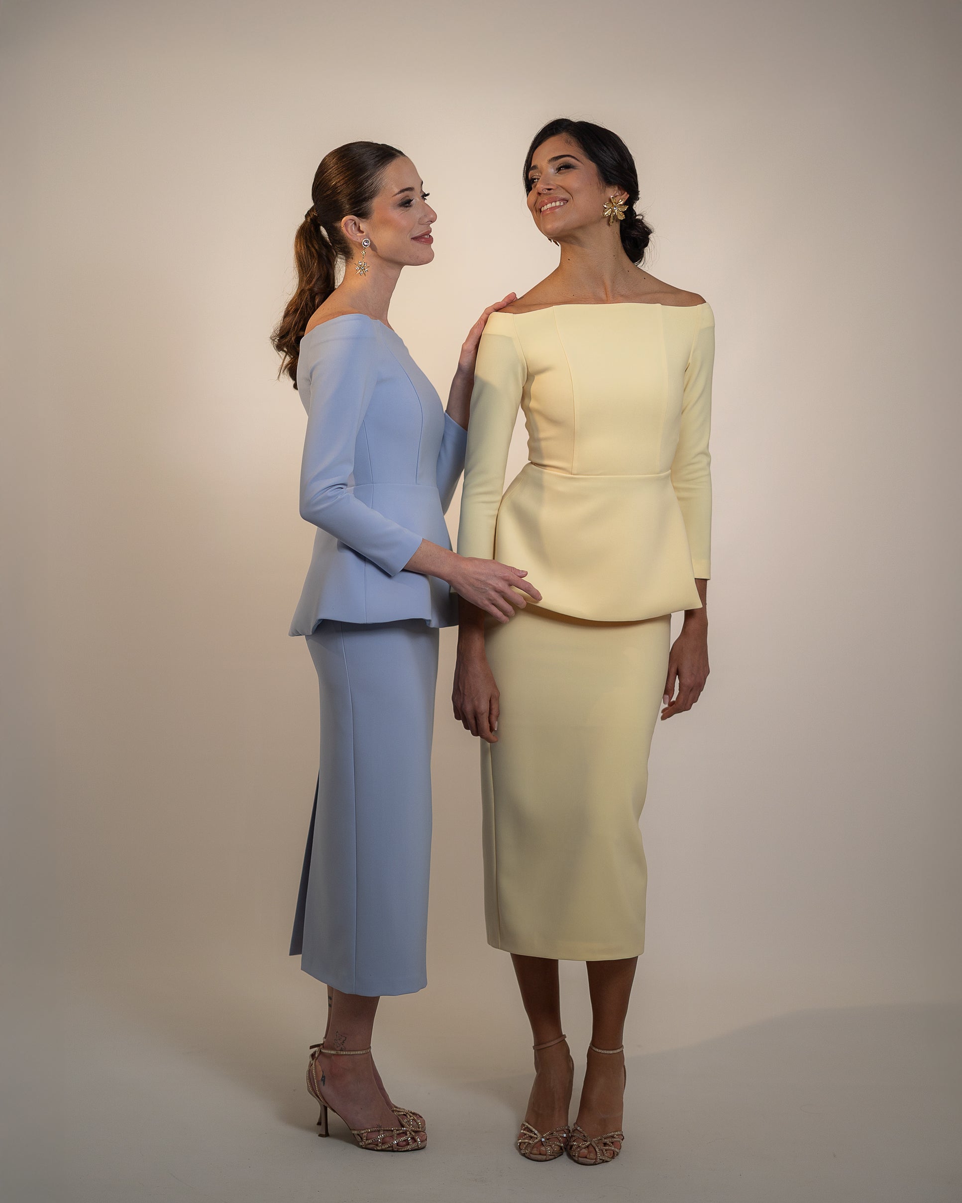 Conjunto Elvira manga - mantequilla