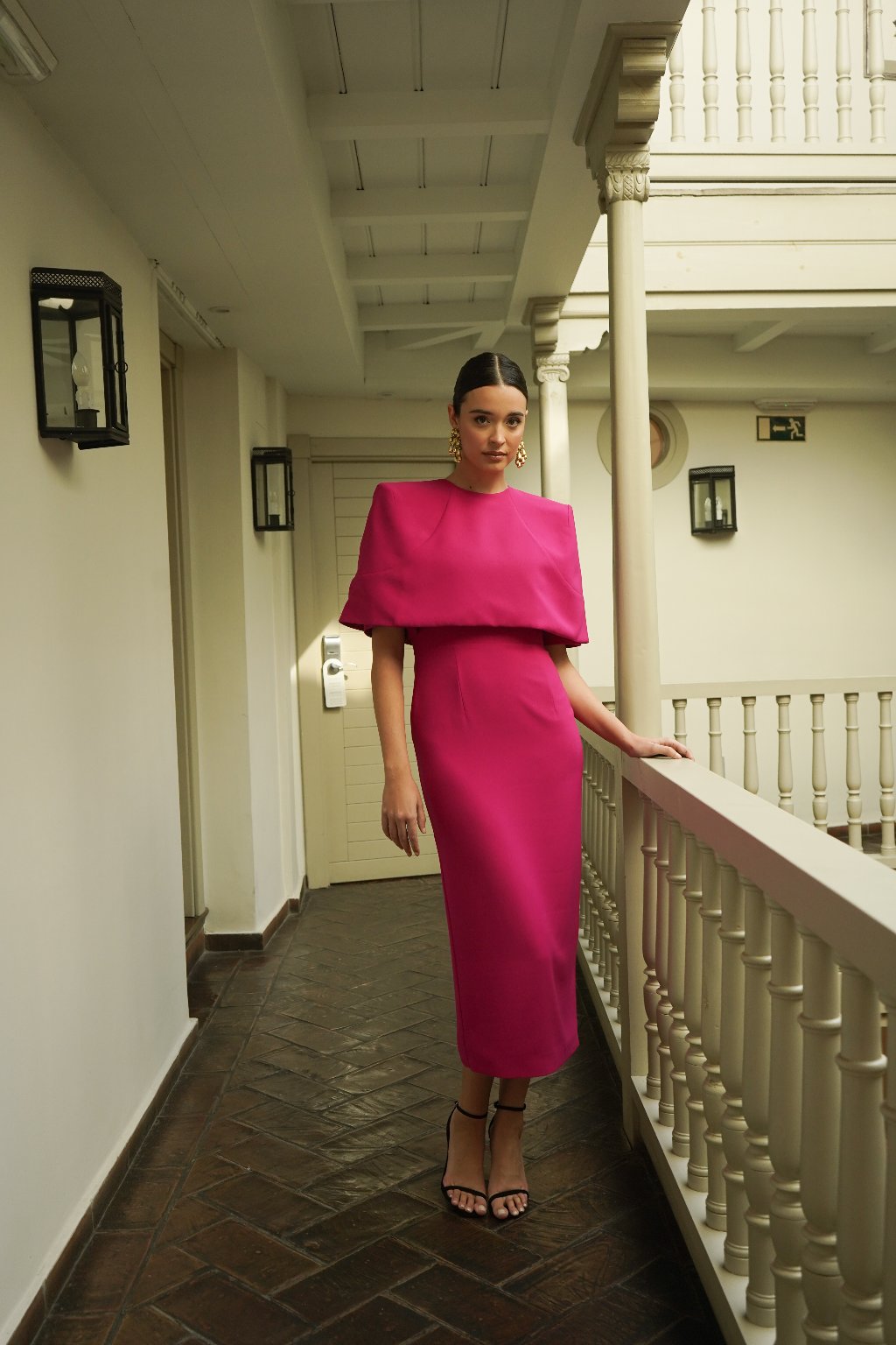 Vestido Cayetana Midi - Fucsia