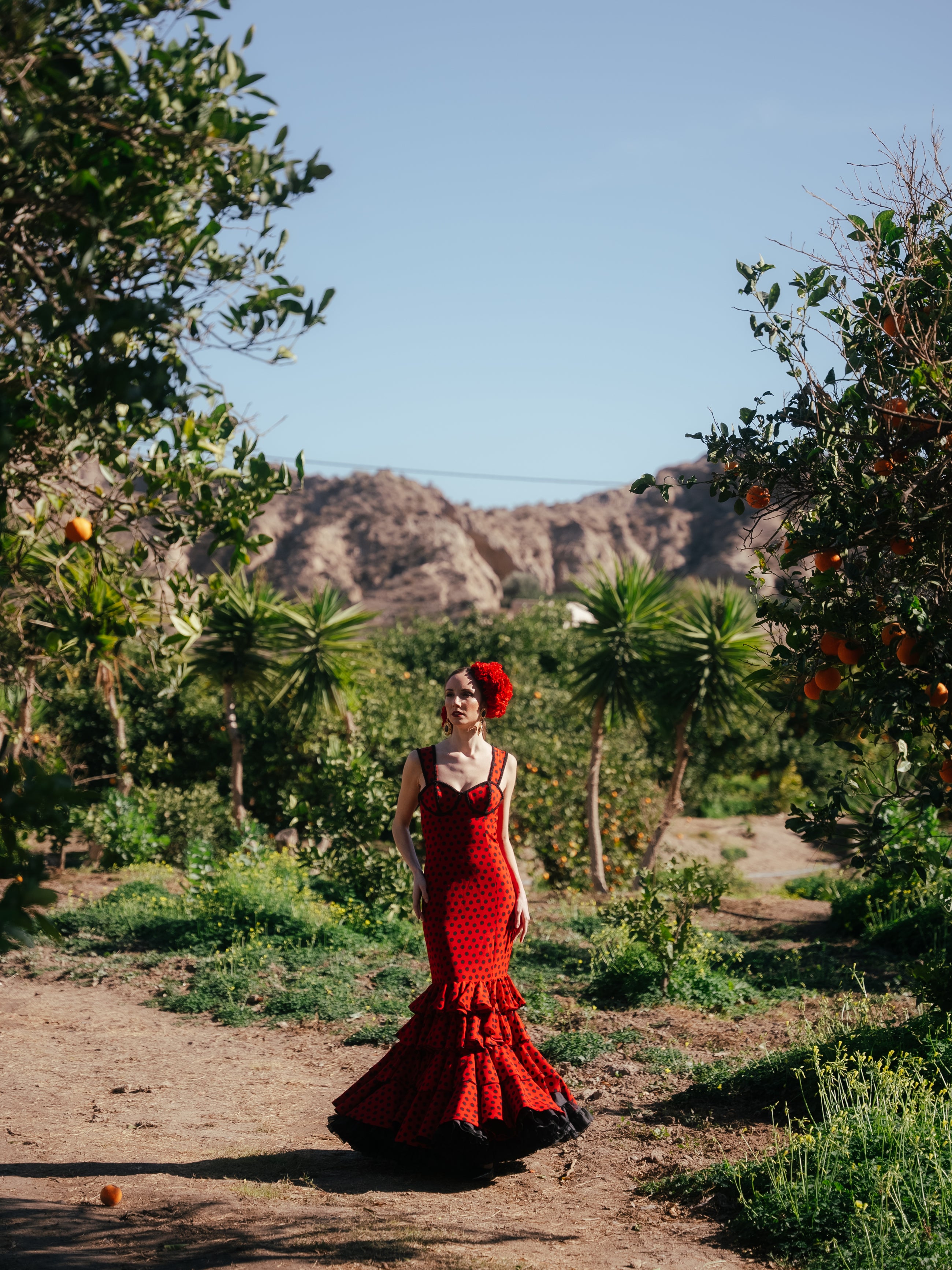 Vestido Flamenca Lunares - Rojo