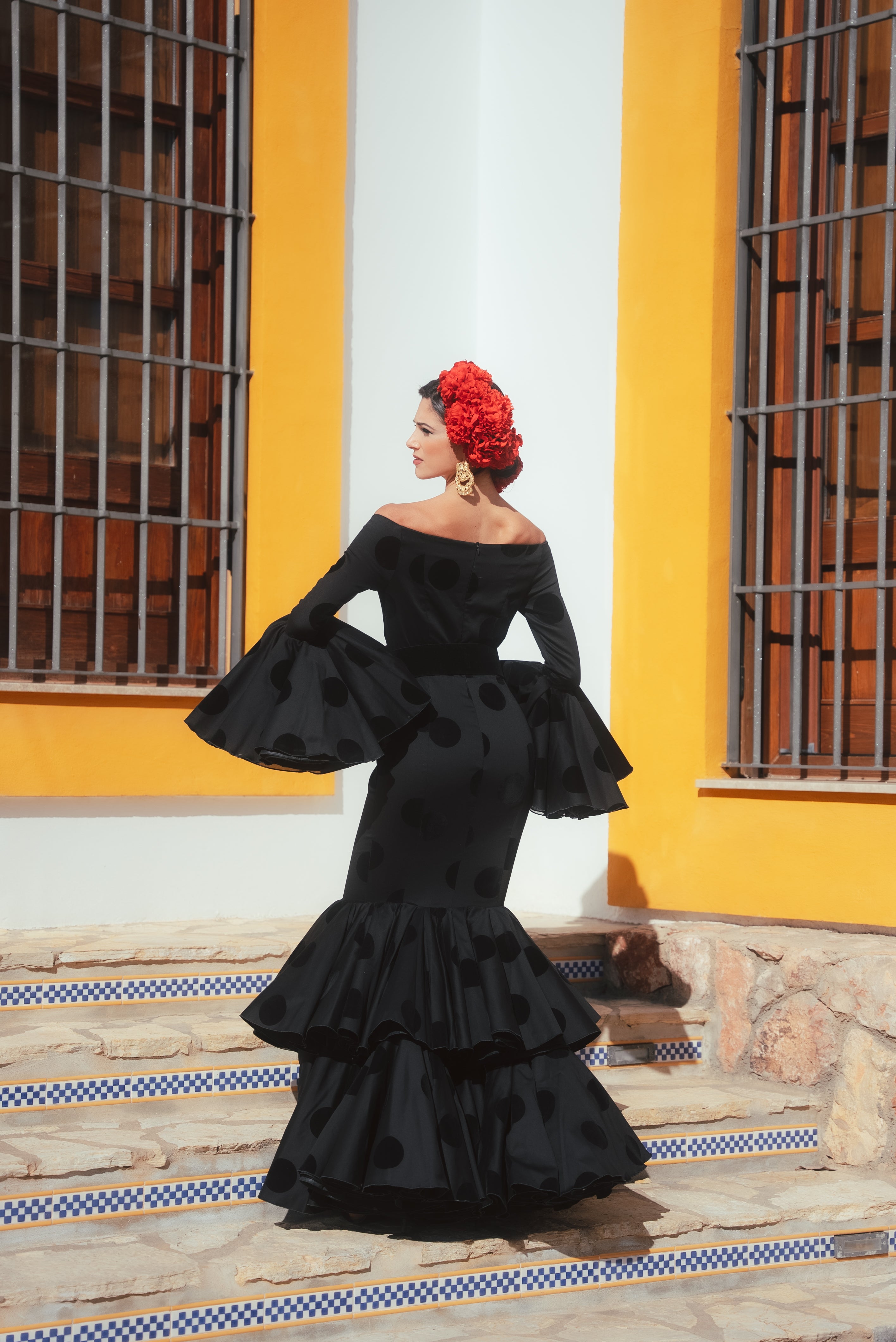 Vestido de best sale flamenca negro