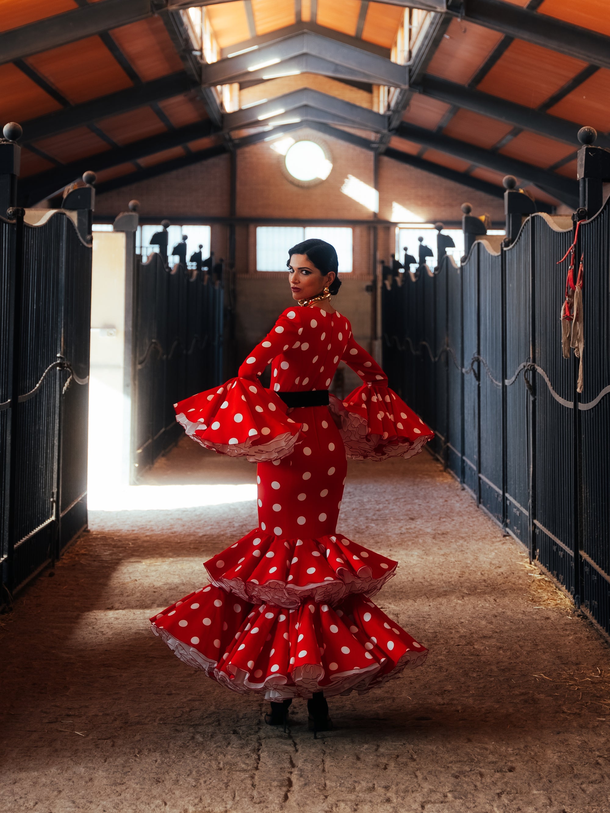 Vestido Flamenca Lunares Rojo