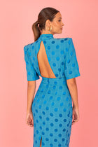 Violet Midi Polka Dot Dress