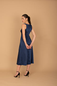 Vestido Yoyo Midi - Azul Marino