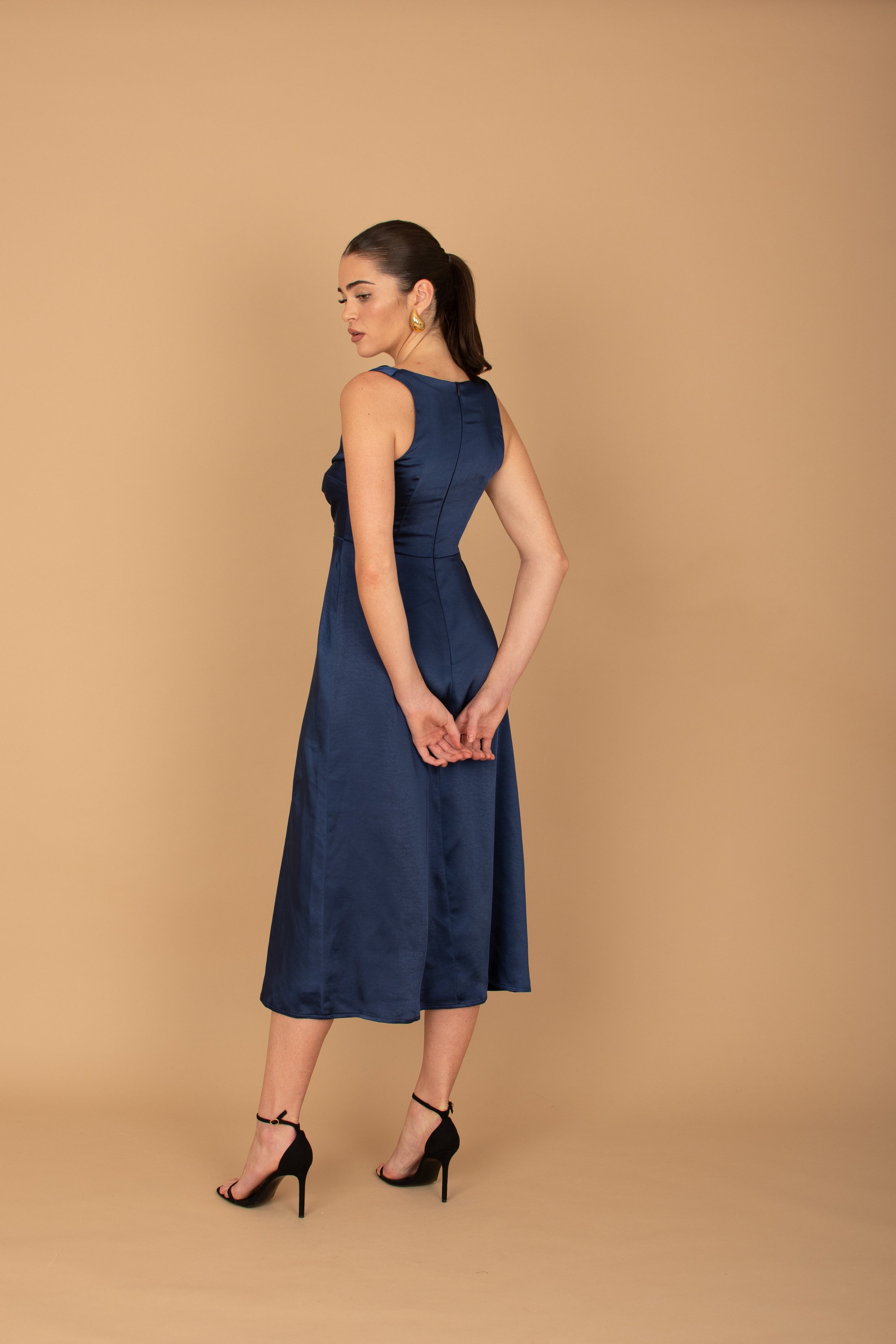 Vestido Yoyo Midi - Azul Marino