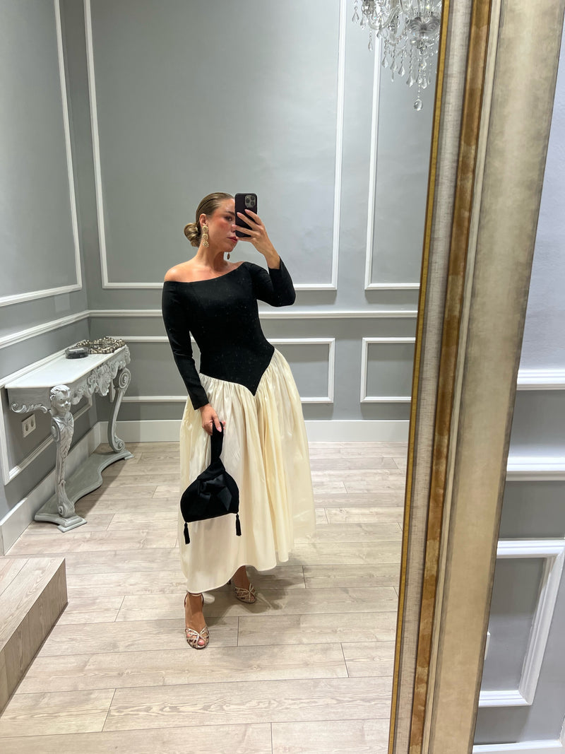 Vestido Melisa manga - Negro