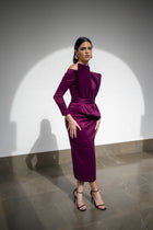 Vestido Elisa midi - Berenjena