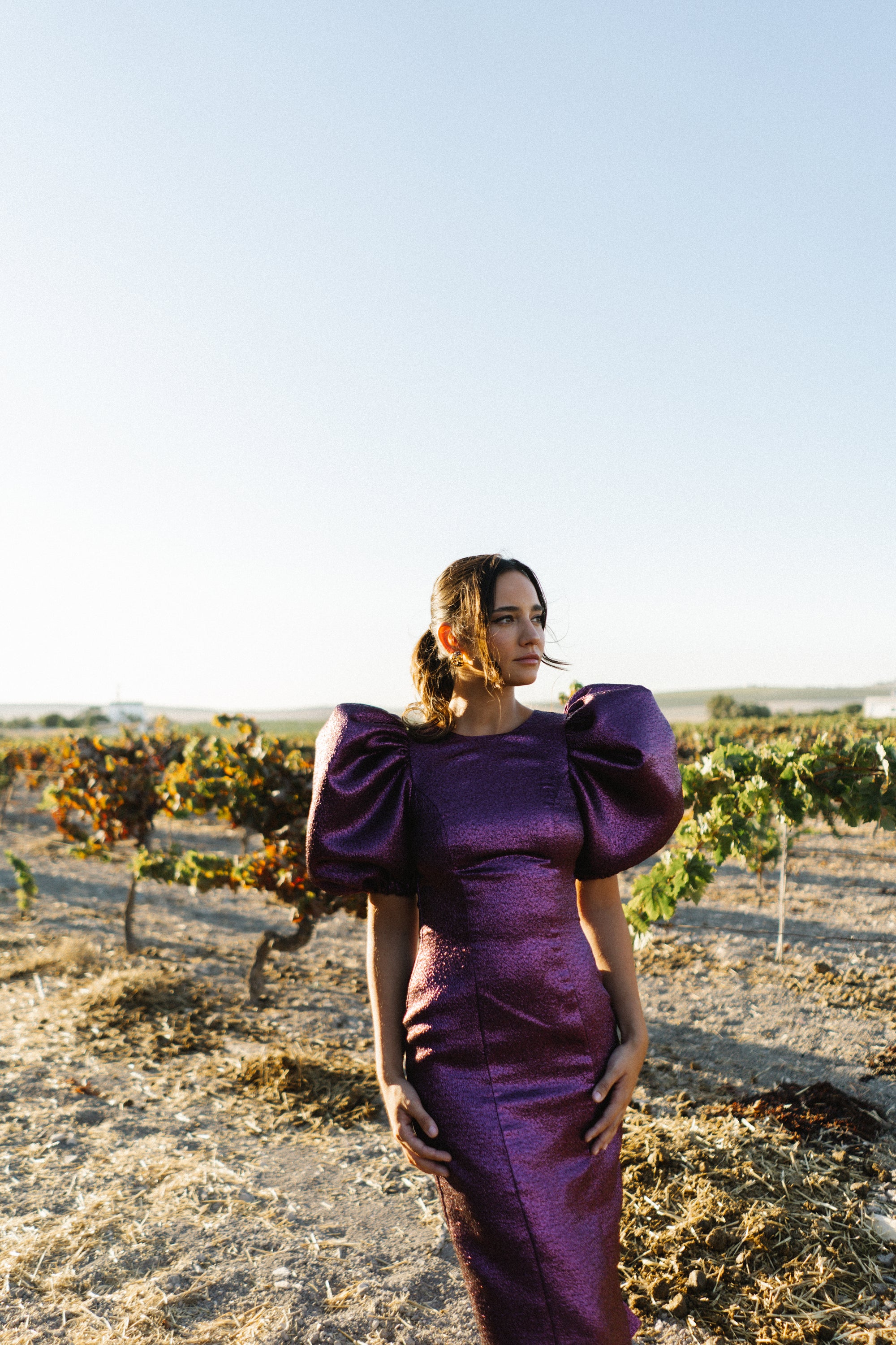 Vestido Julieta Midi - Berenjena