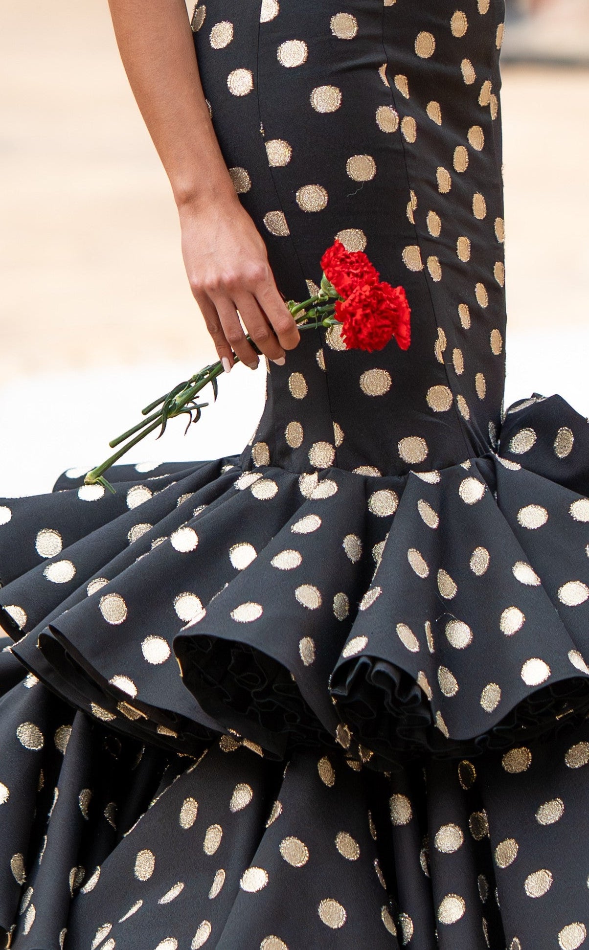 Vestido Flamenca Flor Rojo