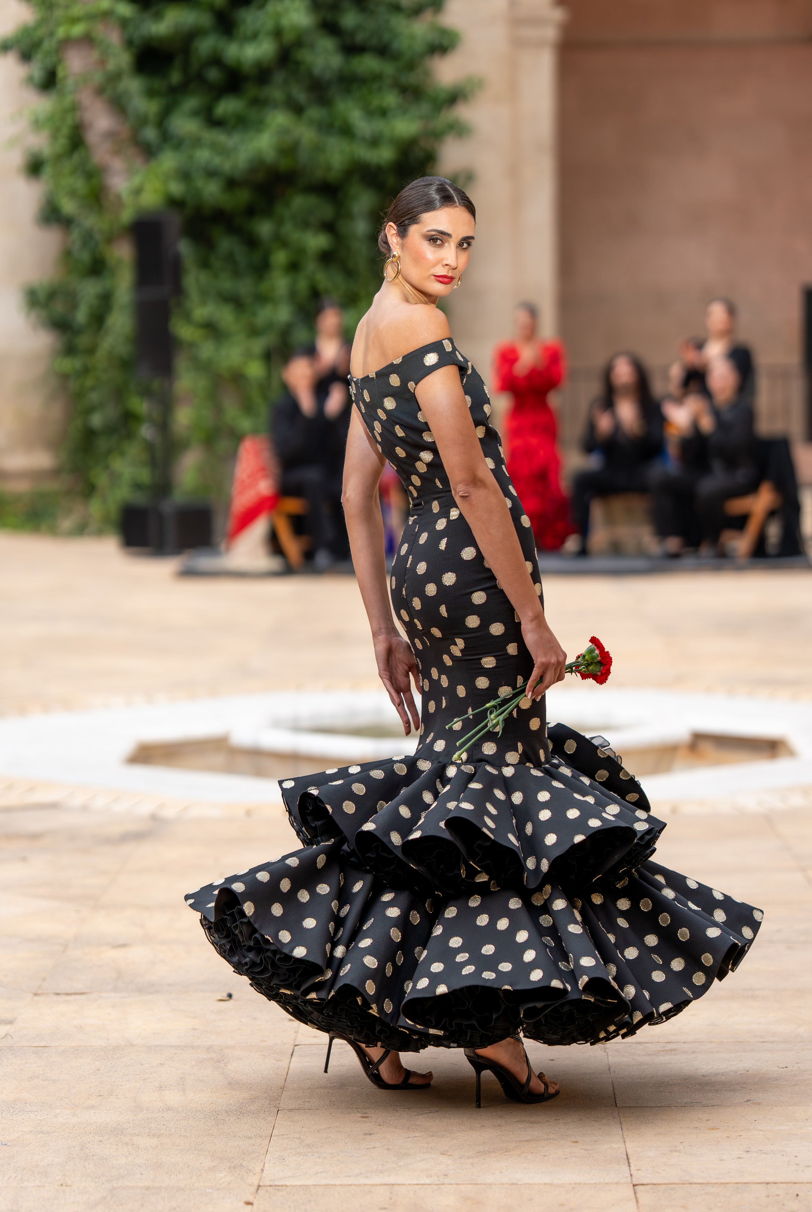 Vestido Flamenca Flor Rojo